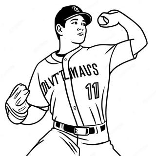 Dynamic Shohei Ohtani Pitching Coloring Page 58773-47317