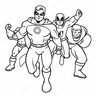 Super Hero Squad Action Poses Coloring Page 58783-47336