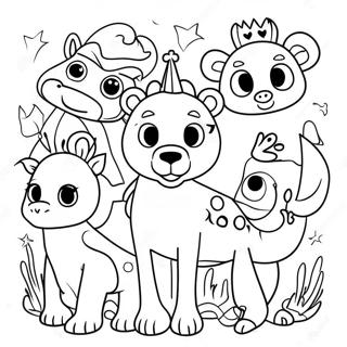 Colorful Divided Kingdom Animals Coloring Page 58793-47329