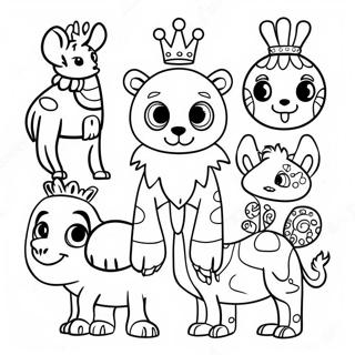 Colorful Divided Kingdom Animals Coloring Page 58793-47330