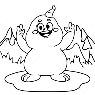 Cute Frozen Snow Monster Coloring Page 58803-47339