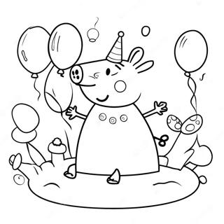 Peppa Pig Birthday Celebration Coloring Page 58822-47354