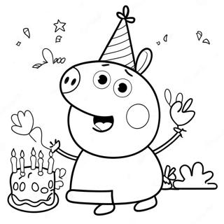 Peppa Pig Birthday Celebration Coloring Page 58822-47355