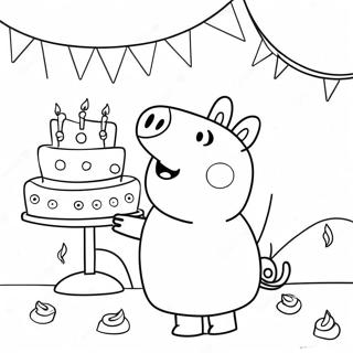 Peppa Pig Birthday Celebration Coloring Page 58822-47356