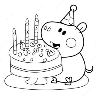 Peppa Pig With Birthday Cake Coloring Page 58823-47360