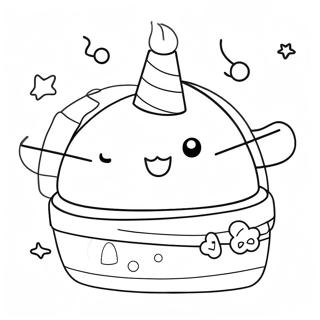 Birthday Pusheen Coloring Pages