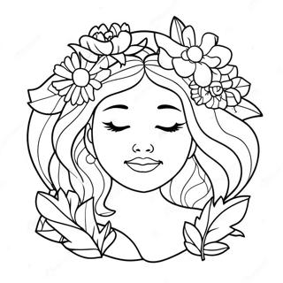 Beautiful Mother Earth With Flowers Coloring Page 58853-47385