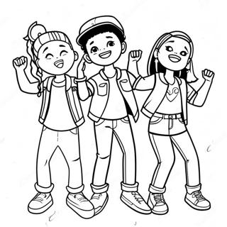 Kidz Bop Singers Dancing Coloring Page 58893-47414