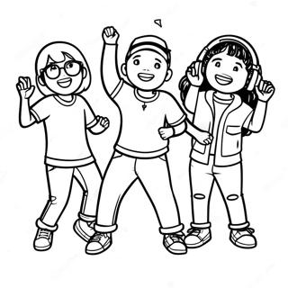 Kidz Bop Singers Dancing Coloring Page 58893-47416