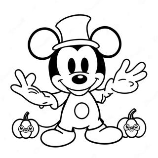 Happy Mickey Mouse With Pumpkin Coloring Page 58903-47418