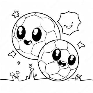 Funny Countryballs Playing Soccer Coloring Page 58913-47429