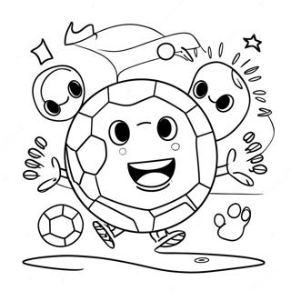 Funny Countryballs Playing Soccer Coloring Page 58913-47430