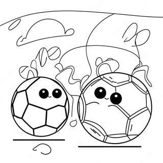 Funny Countryballs Playing Soccer Coloring Page 58913-47432