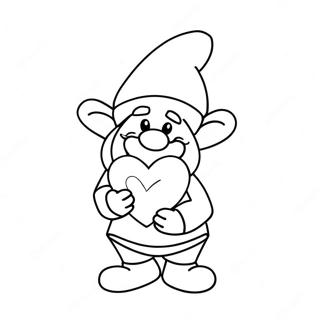 Valentine Gnome Coloring Pages