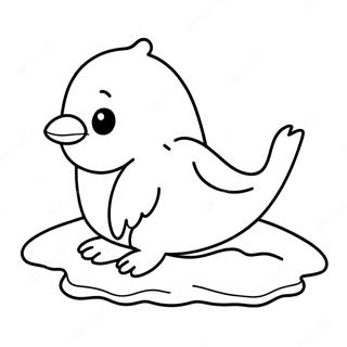 Cute Penguin Sliding On Ice Coloring Page 58923-47439