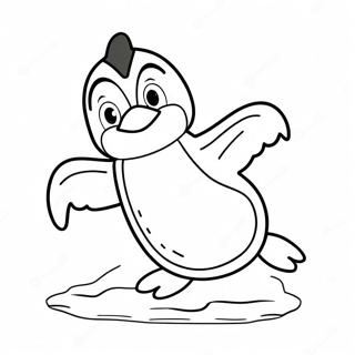 Cute Penguin Sliding On Ice Coloring Page 58923-47440