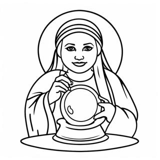 Mystical Fortune Teller With Crystal Ball Coloring Page 58933-47446