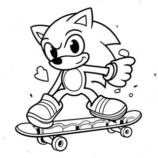 Sonic Skateboard Coloring Pages