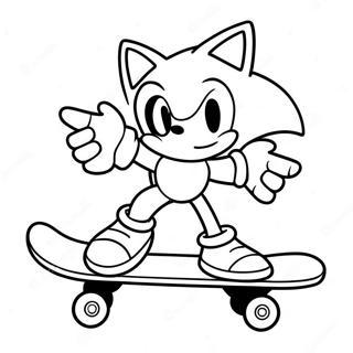 Sonic Skateboard Coloring Page 58952-47458