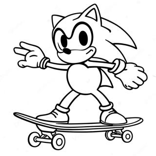 Sonic Skateboard Coloring Page 58952-47459