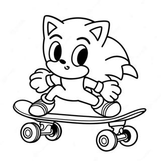 Sonic Skateboard Coloring Page 58952-47460