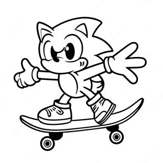 Sonic Performing Tricks On Skateboard Coloring Page 58953-47461