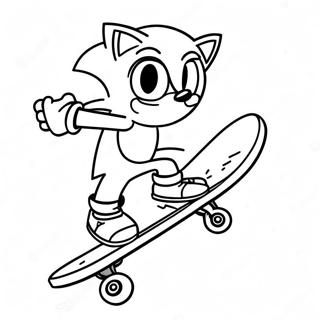 Sonic Performing Tricks On Skateboard Coloring Page 58953-47462