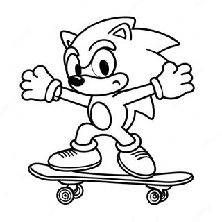 Sonic Performing Tricks On Skateboard Coloring Page 58953-47463