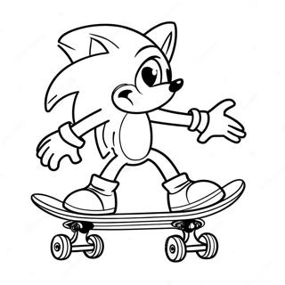 Sonic Performing Tricks On Skateboard Coloring Page 58953-47464