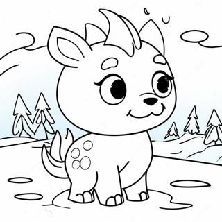 Cute Frost Fury In Snowy Landscape Coloring Page 58973-47478