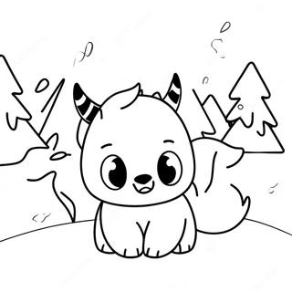 Cute Frost Fury In Snowy Landscape Coloring Page 58973-47480