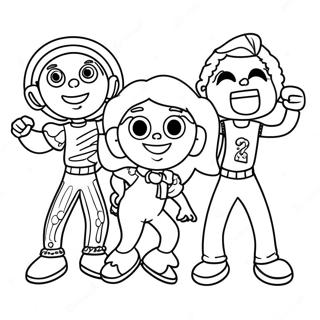 Doodlebops Fun Dance Party Coloring Page 58993-47490