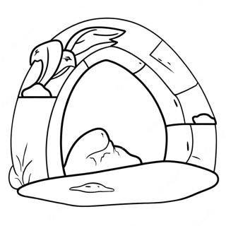 Empty Tomb With Glowing Light Coloring Page 59012-47507