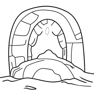 Empty Tomb With Glowing Light Coloring Page 59012-47508