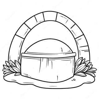 Empty Tomb Surrounded By Flowers Coloring Page 59013-47510