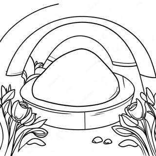 Empty Tomb Surrounded By Flowers Coloring Page 59013-47512