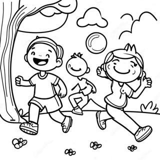 Active Kids Exercising Coloring Page 59023-47514