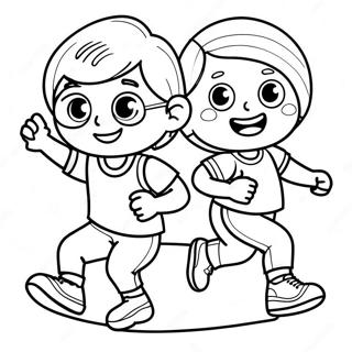 Active Kids Exercising Coloring Page 59023-47515