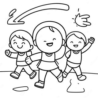 Active Kids Exercising Coloring Page 59023-47516