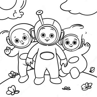 Colorful Teletubbies In The Sun Coloring Page 5902-4878