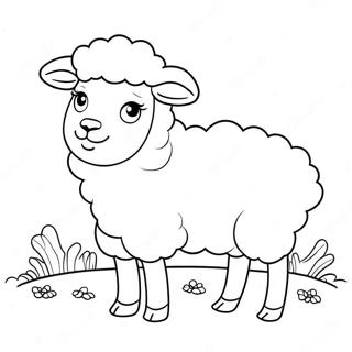 Fluffy Sheep With Lamb Coloring Page 59033-47523