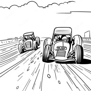 Exciting Dirt Track Racing Scene Coloring Page 59043-47529