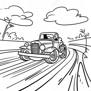 Exciting Dirt Track Racing Scene Coloring Page 59043-47532