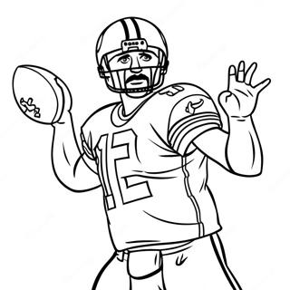 Aaron Rodgers Throwing A Football Coloring Page 59063-47551