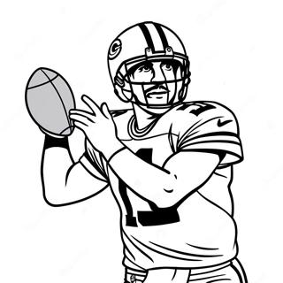 Aaron Rodgers Throwing A Football Coloring Page 59063-47552