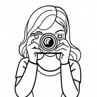 Trendy Vsco Girl With Camera Coloring Page 59113-47589