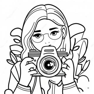 Trendy Vsco Girl With Camera Coloring Page 59113-47591