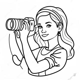 Trendy Vsco Girl With Camera Coloring Page 59113-47592