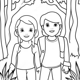 Emma And Ray In The Forest Coloring Page 59153-47625