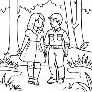 Emma And Ray In The Forest Coloring Page 59153-47626